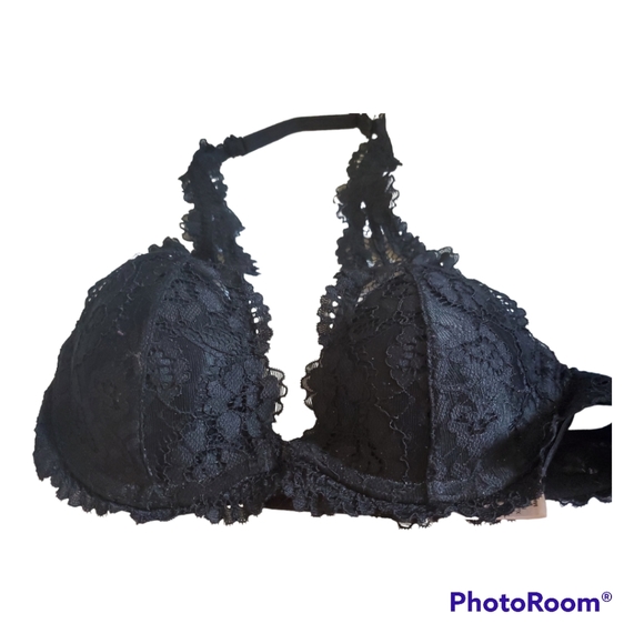 LA SENZA Black Lace Halter Bra - Size 30A, XXS - Picture 1 of 3